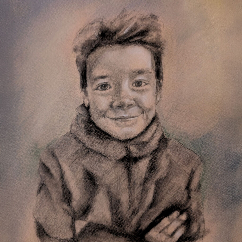 Charcoal, Pencil, Pastel Sketch Portrait
