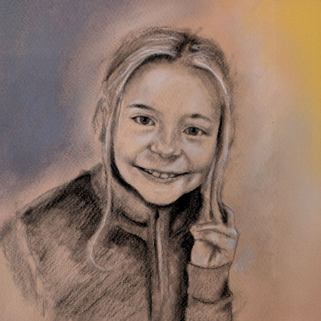 Charcoal, Pencil, Pastel Sketch Portrait
